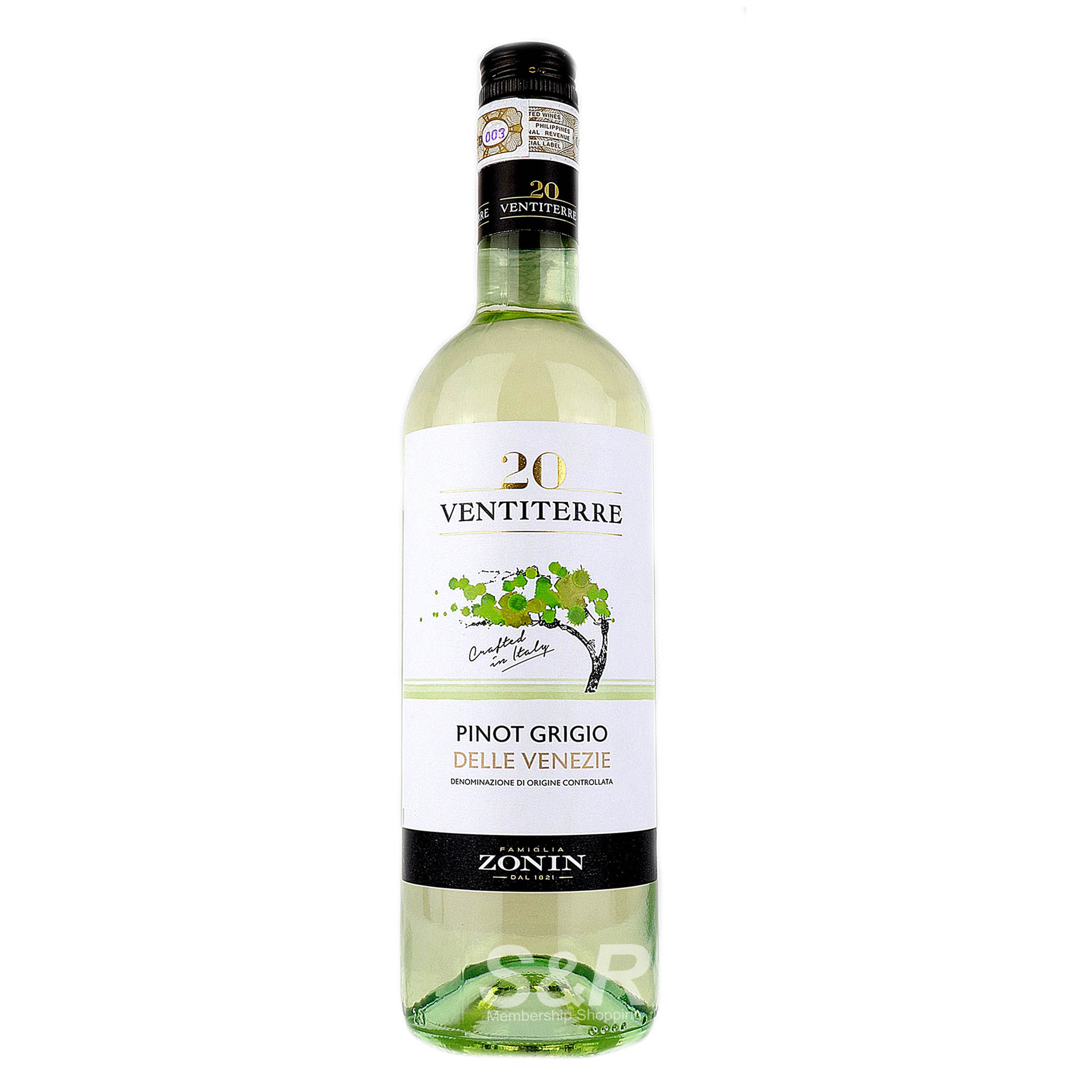 Zonin Ventiterre Pinot Grigio Wine 750mL